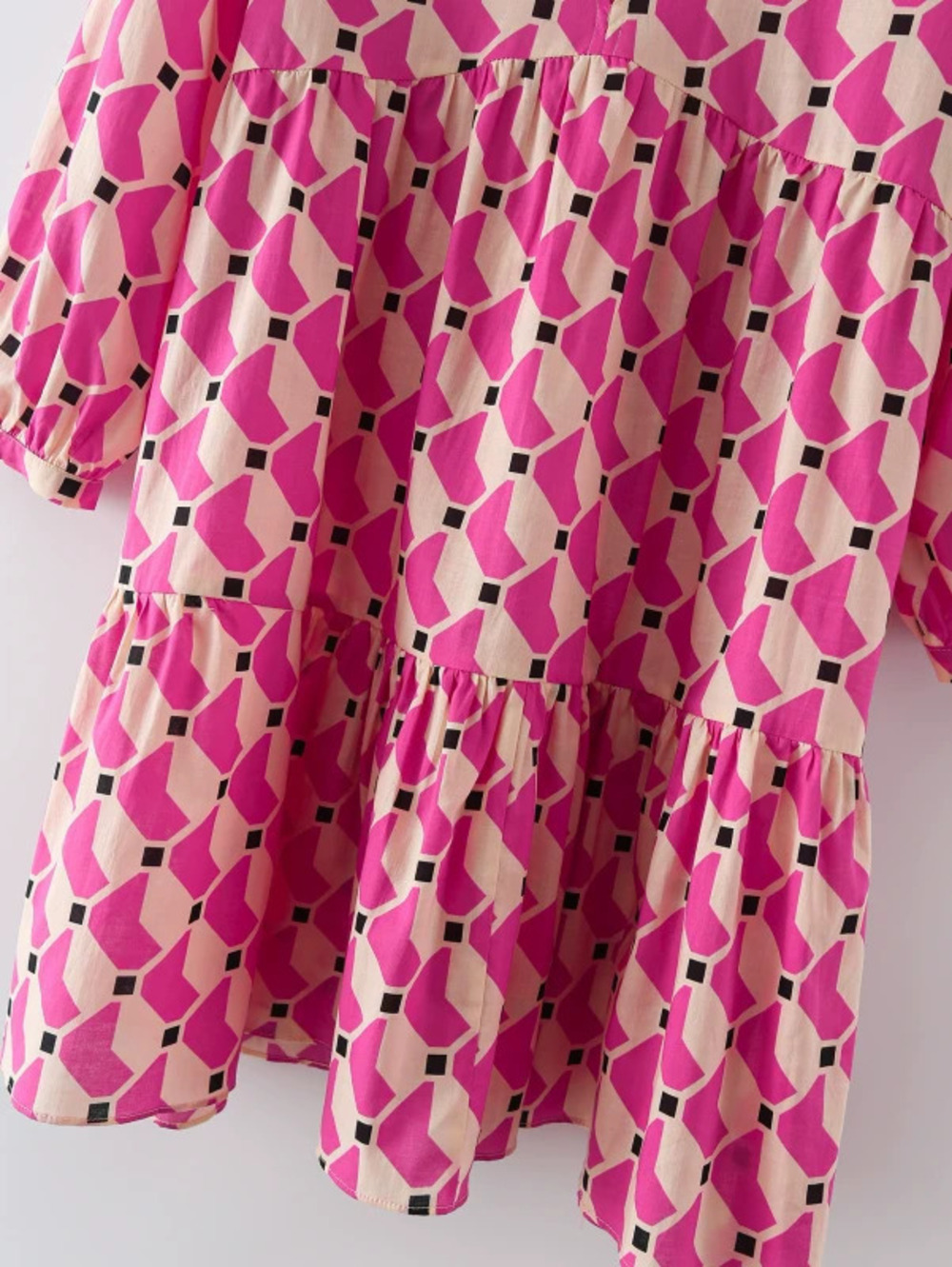 Spring Printed Mini Long Sleeve Dress